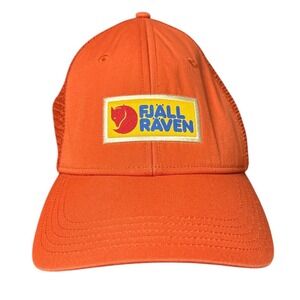 Fjallraven Orange Mesh Trucker Hat Cap Sweden Flag Adjustable Men S/M